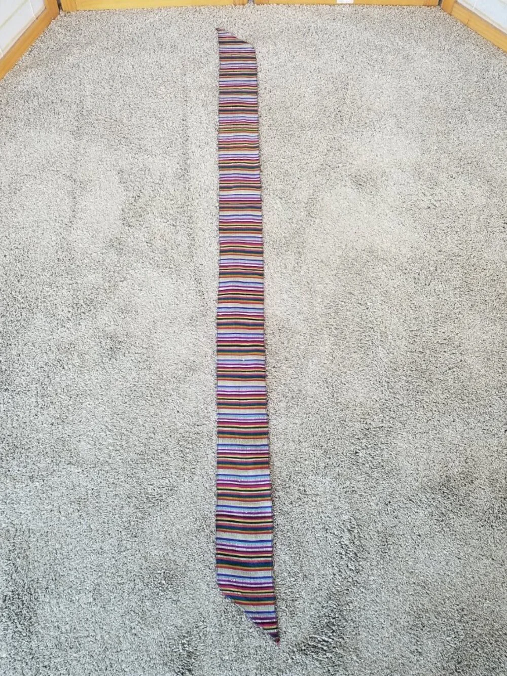 Silk Belt Scarf Wide Sash Jewel Tone Stripes 3.5